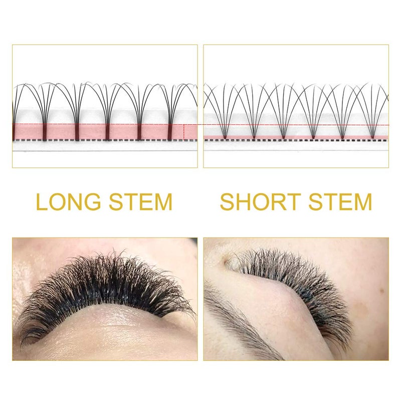 PRO LASHBEAUTY Premade Fans Eyelash Extensions 5D-C-0.10-15 Long Stem Premade Volume Eyelash Extensions .07 .10 Premade Volume Fans C D Curl(5D-C-0.10,15 mm) - Image 5
